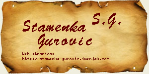 Stamenka Gurović vizit kartica